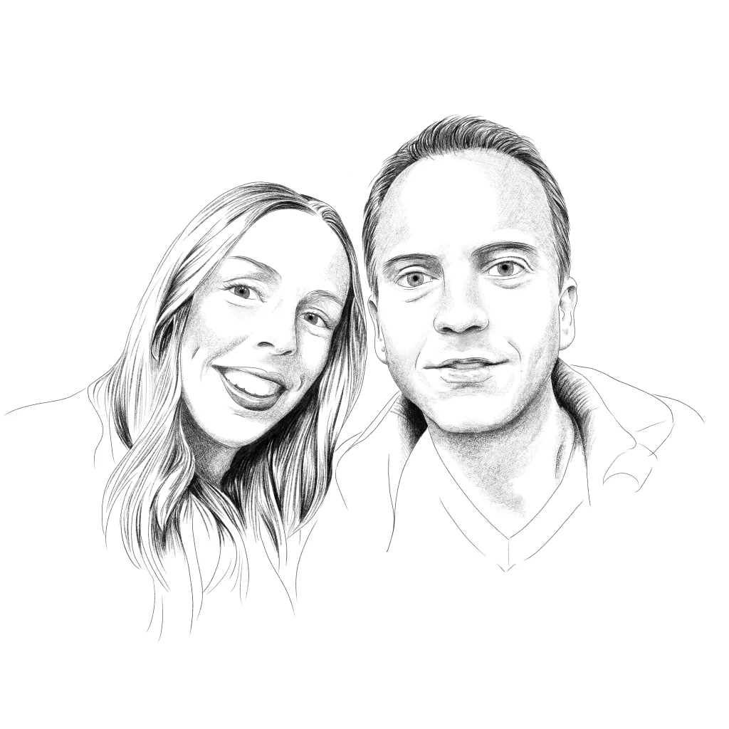 Ilustración novios a lápiz